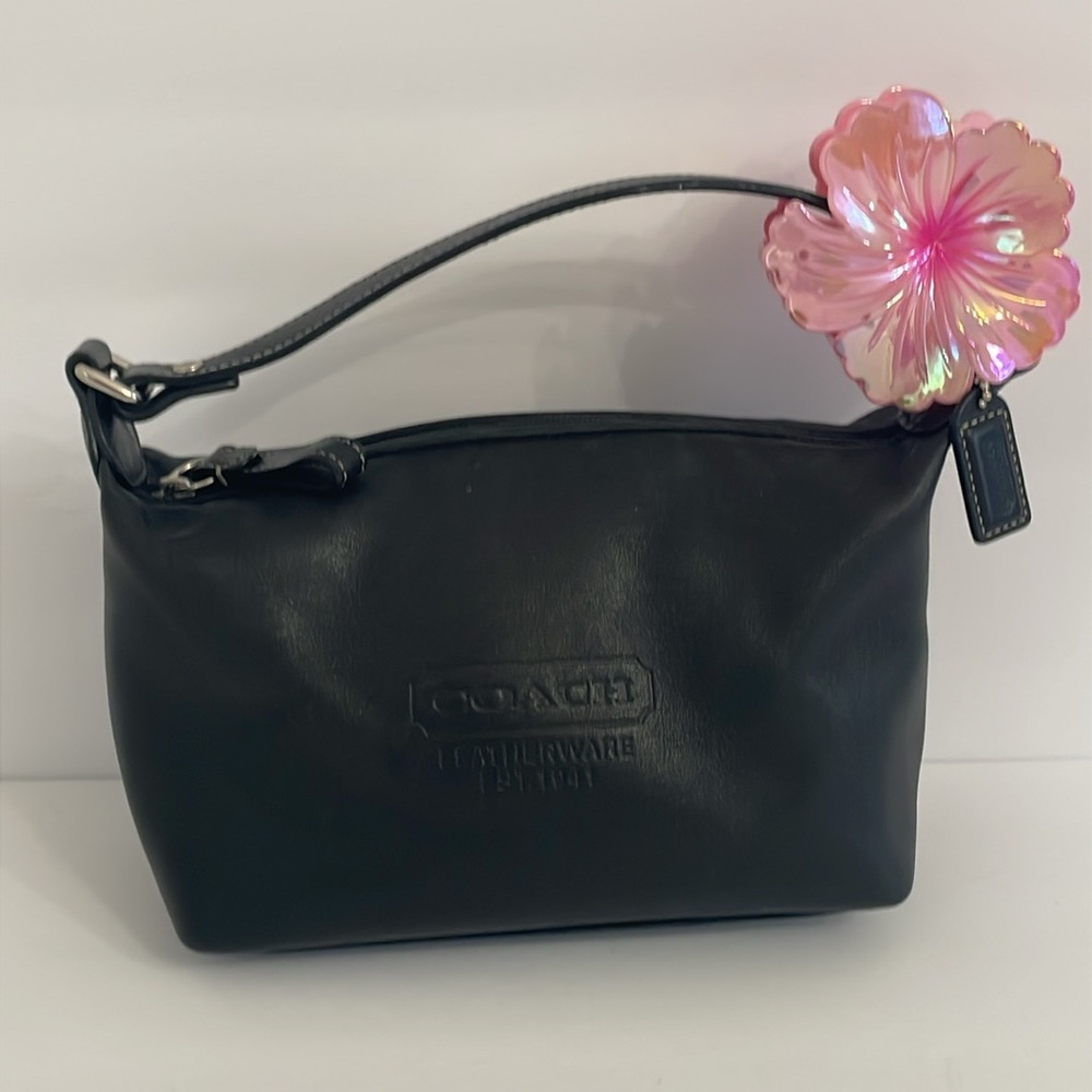 Coach Y2K Black Leather Pouch | Mini Bag